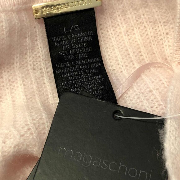 NWT MAGASCHONI Sheer Blush Cashmere Sweater V-neck Button Cardigan L MSRP $178 - Picture 7 of 8